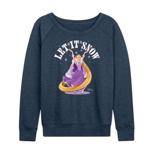 Women's - Disney - Let It Snow Gifts Lightweight French Terry Wide Neck Long Sleeve Shirt - 1 of 4