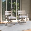 Crestlive Products Patio 2pc Swivel Chairs Aluminum Frame with Wood Grain Finish 360° Swivel Outdoor Dining Chairs with Sunbrella Cushion - 2 of 4