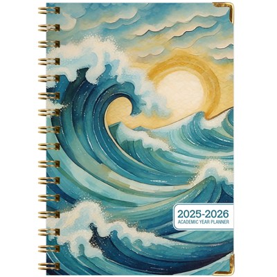 Global Printed Products Hardcover AY 2025-2026 Fashion Planner - 5.5"x8" (Ocean Waves)