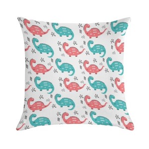 Hand Drawn Dinosaurs Pillow Covers 18x18 Decorative Throw Pillows Soft Square Cushion Covers for Couch Sofa Bedroom - 1 of 1