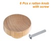 Unique Bargains Pure Wood Flat Round Dresser Drawer Knobs with Screws for Cupboard - 3 of 4