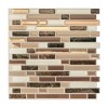Smart Tiles Bellagio Nola 4pk Peel and Stick 3D Backsplash: Vinyl Wall Tiles, Removable Kitchen Backsplash, Brown, 2.6 sq ft Coverage - 4 of 4