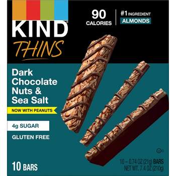 KIND Thins Dark Chocolate Nuts Sea Salt - 7.4oz/10ct