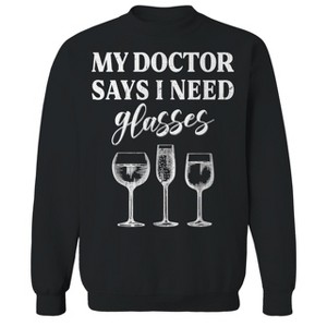 Rerun Island Men's My Doctor Says Long Sleeve Graphic Cotton Sweatshirt - 1 of 1