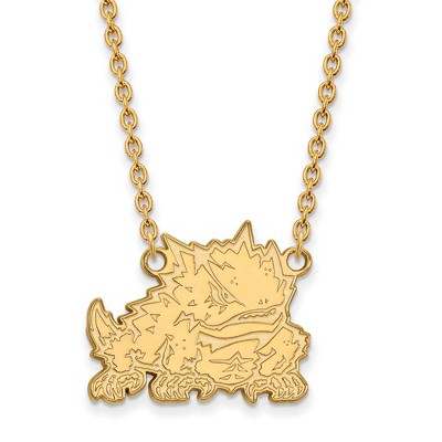 Black Bow Jewelry 10k Yellow Gold Texas Christian Horned Frogs NCAA Necklace 18 Inch