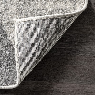 Geometric Gray Synthetic Easy-Care Runner Rug, 2' 8" x 8'
