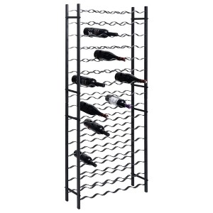 vidaXL Wine Rack for 96 Bottles Black Iron - 1 of 4