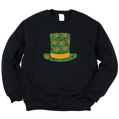 Simply Sage Market Women's Graphic Sweatshirt Shamrock Top Hat - M - Midnight - image 1 of 3