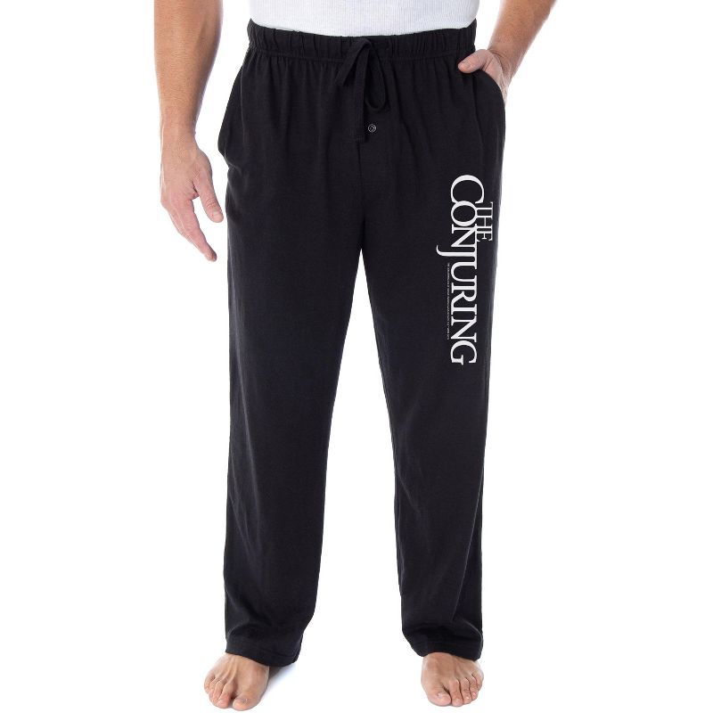 The Conjuring Men's Horror Movie Logo Sleep Pajama Pants Bottoms Black, 1 of 4