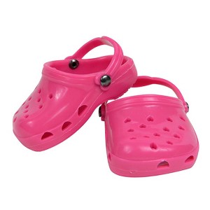 Sophia’s Rubber Garden Clog Sandal with Heart Cut Outs and Heel Strap Shoes Accessory for 18" Dolls - 1 of 4