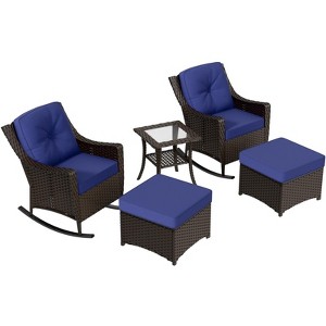 EAGLE PEAK Coastal Vista 3 Piece Patio Bistro Set with Side Table, Includes 2 Patio Chairs for Patio, Porch, Garden, Poolside - 1 of 4