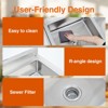 Commercial Utility Sink, Stainless Steel Sink - Dual Basin Freestanding 2-Compartment Sink with Undershelf for Kitchen, Laundry & Workshop - 3 of 4