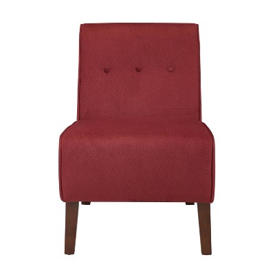 Elegant Coco Slipper Accent Chair in Luxurious Red with Sturdy Wood Frame