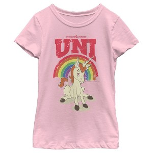 Girl's Dungeons & Dragons Uni Unicorn Rainbow Cartoon T-Shirt - 1 of 4
