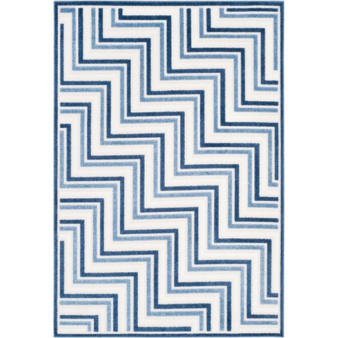 Cottage Cot935 Power Loomed Indoor/outdoor Rug - Cream/blue - 6'7