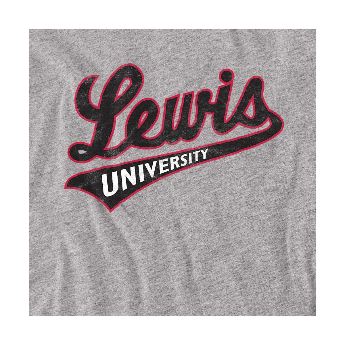 Men's Lewis University Official Distressed Primary T-Shirt - thumbnail 2
