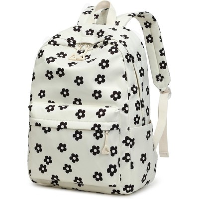 Attop Teen Girls School Backpack Women's Laptop Backpack College School Bag Middle School Travel Work Commuter Backpack (Black Daisy)