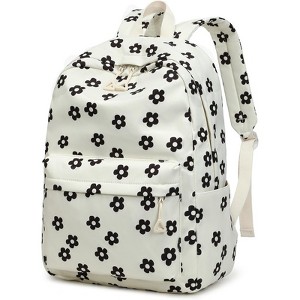 Attop Teen Girls School Backpack Women's Laptop Backpack College School Bag Middle School Travel Work Commuter Backpack (Black Daisy) - 1 of 4
