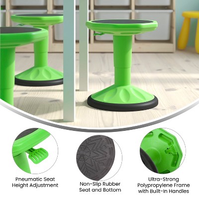 FlexiFun Kids' Green Active Learning Stool with Adjustable Height