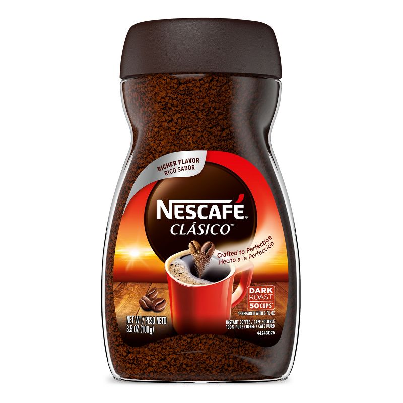 Nescafe Clasico Dark Roast Instant Coffee Jar - 3.5oz, 1 of 10