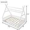 TUYOHW Twin Size Toddler Floor Bed with Fence and Roof for Kids,Modern House Montessori Bed with Light for Bedroom - 3 of 4