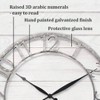 21 inch farmhouse wall clock shiplap style raised 3d arabic numeral galvanized metal wall decor living room dining room entryway - 3 of 4