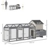 100" Chicken Coop Wooden Chicken House Large Rabbit Hutch Poultry Cage Backyard with Double Run, Nesting Box - 3 of 4