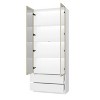Famapy White Bookcase Glass - Door Storage Cabinet Display Cabinet with LED Lights - Multifunctional Storage Unit - 4 of 4
