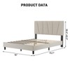 King Upholstered Platform Bed Frame - Full Size Modern Linen Headboard with Heavy Duty Metal Frame & Wood Slat Support, No Box Spring Needed, - 3 of 4