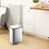Stainless Steel Trash Can 3.2 Gal/12L with Lid, Step-On Pedal and Inner Bucket, Rectangular Design for Kitchen Office Living Room - 3 of 4