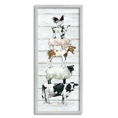 Stupell Industries Country Farm Animal Stack Cow Sheep Pig