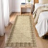 Modern Plaid Runner Rug, Washable Non-Slip Farmhouse Carpet for Hallway, Kitchen, Bathroom & Entryway - 2 of 4