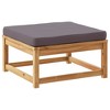 vidaXL Patio Footstool with Cushion Wax Brown Solid Wood Pine - 2 of 4