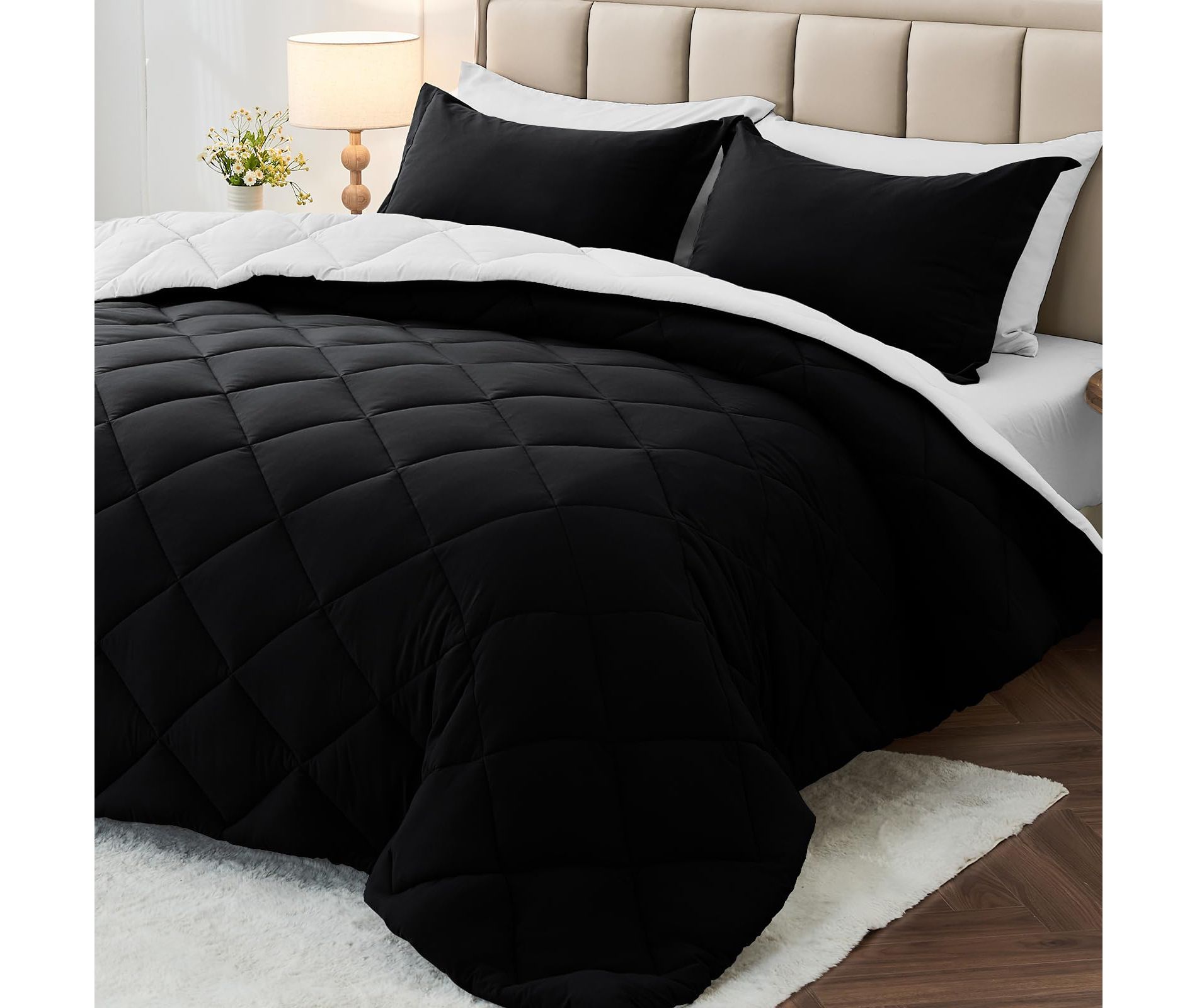 BAGOKIE 5/7 Pieces Comforter Set Reversible Bed in a Bag for All Season