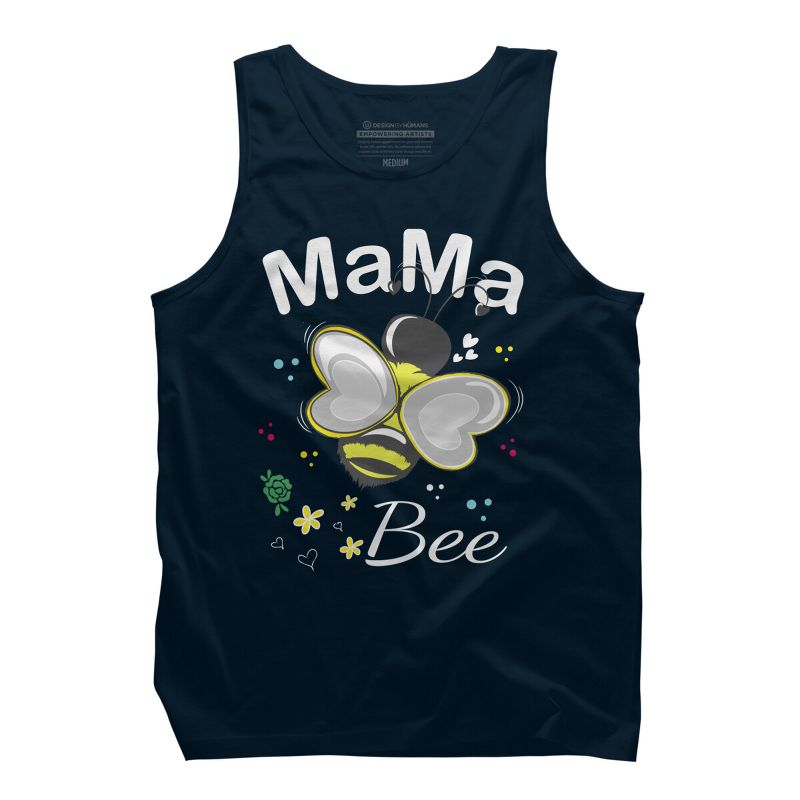 Men's Design By Humans Mama Bee Floral Pattern By Aminemangaka1 Tank Top, 1 of 3