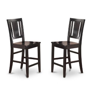 FurniFact,Elegant Counter Height Chairs – Wooden Bar Stools with Back, Black - 1 of 3