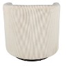 Beige Corduroy Fabric 1pc Swivel Accent Chair U-Backrest Living Room Plush Cushion Chair Metal Base - 2 of 4