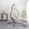 NAYSAYE Patio Swing Egg Chair with Stand Cushion and Pillow for Backyard and Living Room Relaxation, Light Gray, 32.5"*24.4"*57.6" - 2 of 4