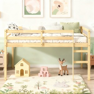 Luxystar Twin Loft Bed with Ladder, Bed Platform of Strengthened Slats for Kids‘ Room and Guest Room - 1 of 4