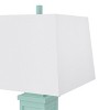 SEA WINDS 32” Resin Teal Sea Horse Shutter Lamp with USB, sold as 2 pack - 3 of 4