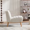 CAVINAS Armless Accent Chair Modern Upholstered Living Room Chairs Comfy Reading Chair with Metal Legs for Living Room, Bedroom - 4 of 4