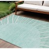 Teal Blue Aqua And Mint Green Abstract Washable Indoor Outdoor Area Rug - 2 of 4