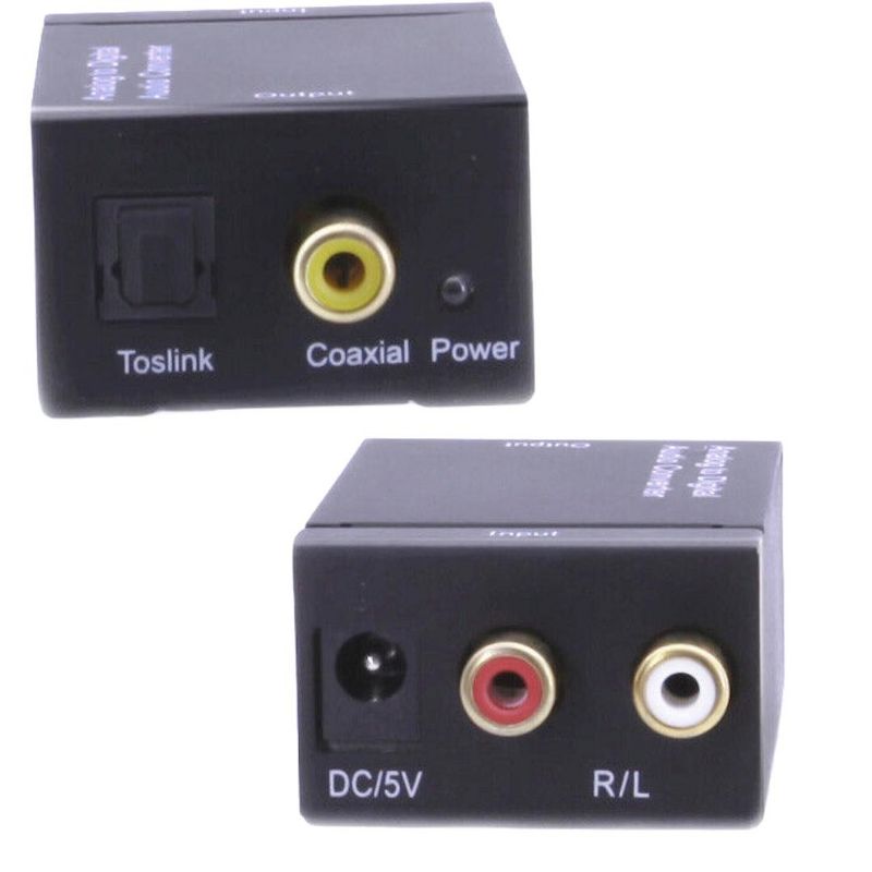 Sanoxy Analog RCA L/R to Digital Optical Coaxial Toslink Audio Converter Adapter, 4 of 7
