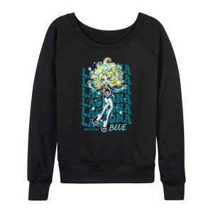 Women's - Monster High - Lagoona Blue Lightweight French Terry Wide Neck Long Sleeve Shirt - 1 of 4