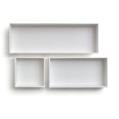 TRU RED 3 Piece Plastic Drawer Organizer White TR55296