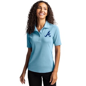 Atlanta Braves Cutter & Buck Virtue Eco Pique Recycled Womens Polo - 1 of 1