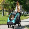Aosom Bike Trailer for Kids 3 In1 Foldable Child Jogger Stroller Baby Stroller Transport Carrier Rubber Tires Kid Bicycle Trailer - 2 of 4