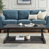 FONTOI 2-Tier Modern Coffee Table, Side Table with Bottom shelf for Both Home and Office, Multiple Uses, Black, 23.8"*18"*47.8" - 2 of 4