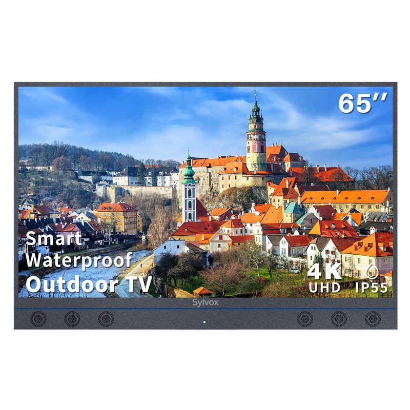 SYLVOX 65inch Outdoor TV, All-in-one Android Smart TV With Audio System, 4K UHD1000 Nit Partial Sun Outdoor TV, IP55 Waterproof (Garden Series), 1 of 9