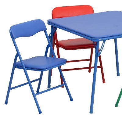 Colorful Kids Folding Table and Chair Set with Vinyl Padding